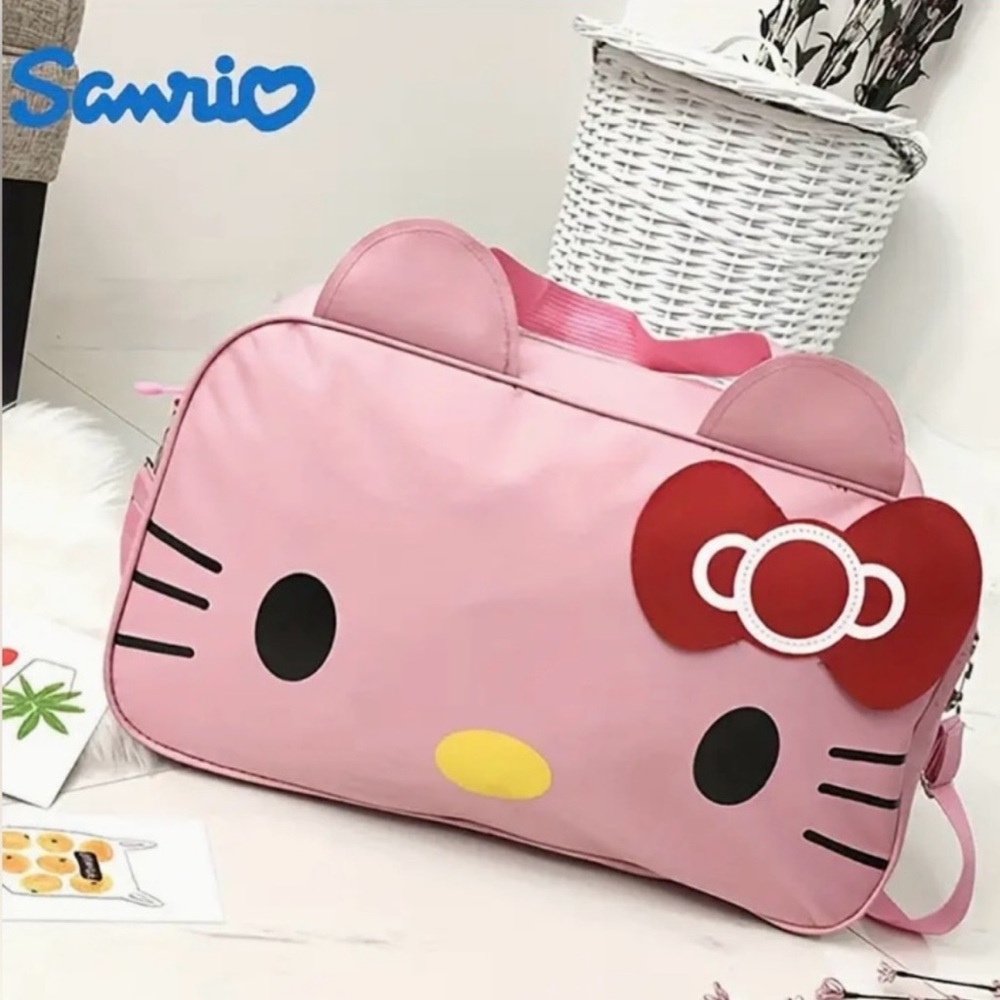 Sanrio’s Hello Kitty XL Oxford Travel Tote Weekender Bag 🆕 NWT